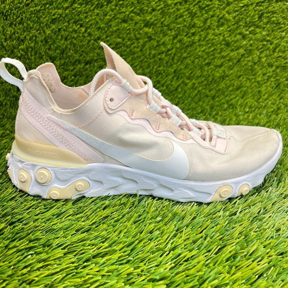 Nike React Element 55 Womens Size 7.5 Pink White Athletic Running Shoes Sneakers